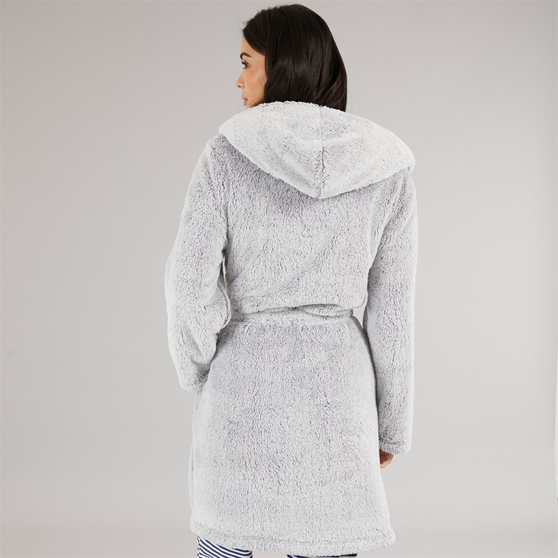 Board Angels Womens Wellsoft Hooded Robe Grey