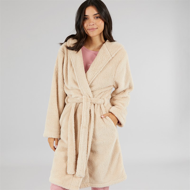 Board Angels Womens Wellsoft Hooded Robe Oatmeal