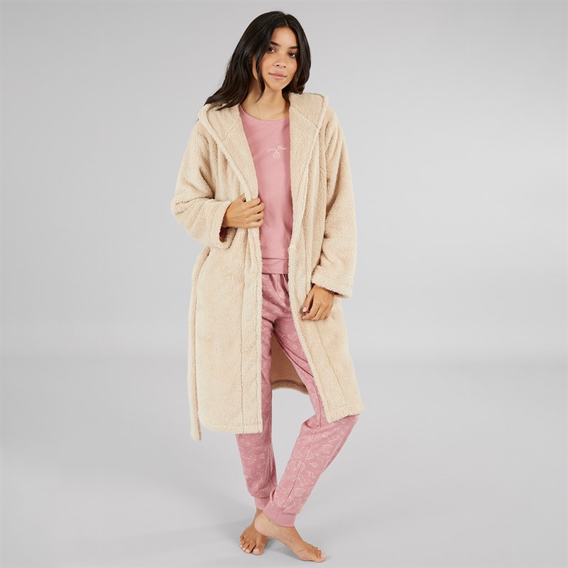 Board Angels Womens Wellsoft Hooded Robe Oatmeal