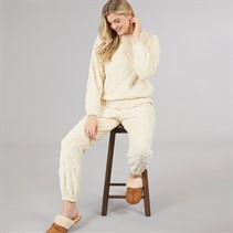 Board Angels Womens Bow Snuggle Fleece Twosie Set Oatmeal
