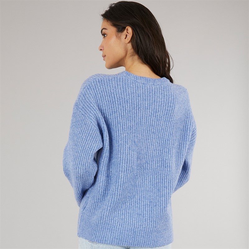 Board Angels Womens Crew Neck Oversized Jumper Blue