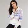 Board Angels Womens Half Zip Fair Isle Sweater Pastel Purple Pink