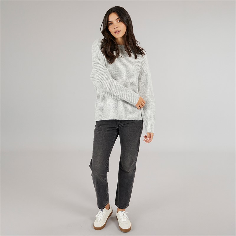 Board Angels Womens Crew Neck Oversized Jumper Charcoal Marl