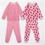 Board Angels Infant Girls Two Pack Pyjama Sets Pink/Red