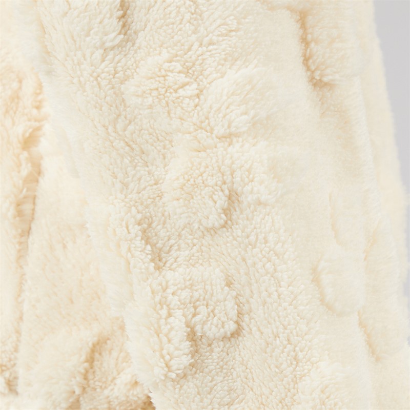 Board Angels Girls Bow Snuggle Fleece Twosie Set Ecru