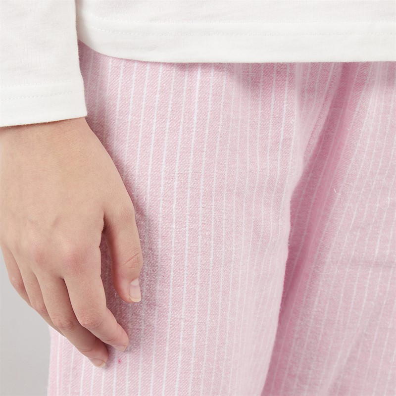 Board Angels Girls Woven Striped Pants And Jersey Top PJ Set Multi