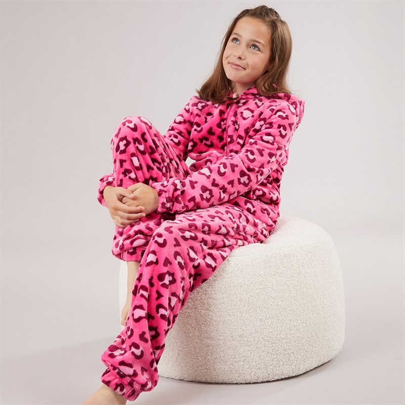 Board Angels Girls Leopard Onesie Pink Multi