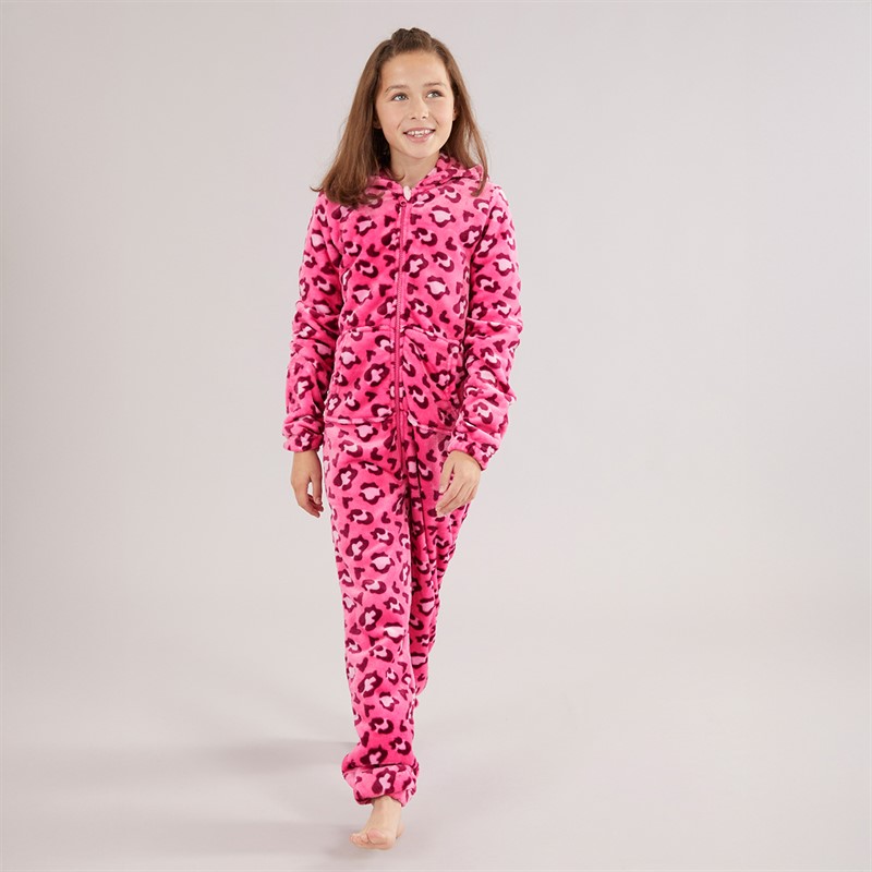 Board Angels Girls Leopard Onesie Pink Multi