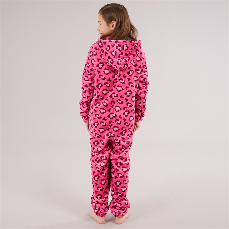 Board Angels Girls Leopard Onesie Pink Multi