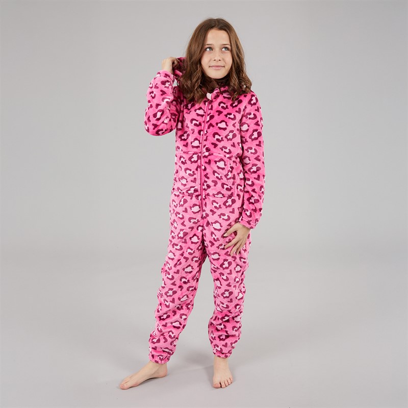 Board Angels Girls Leopard Onesie Pink Multi