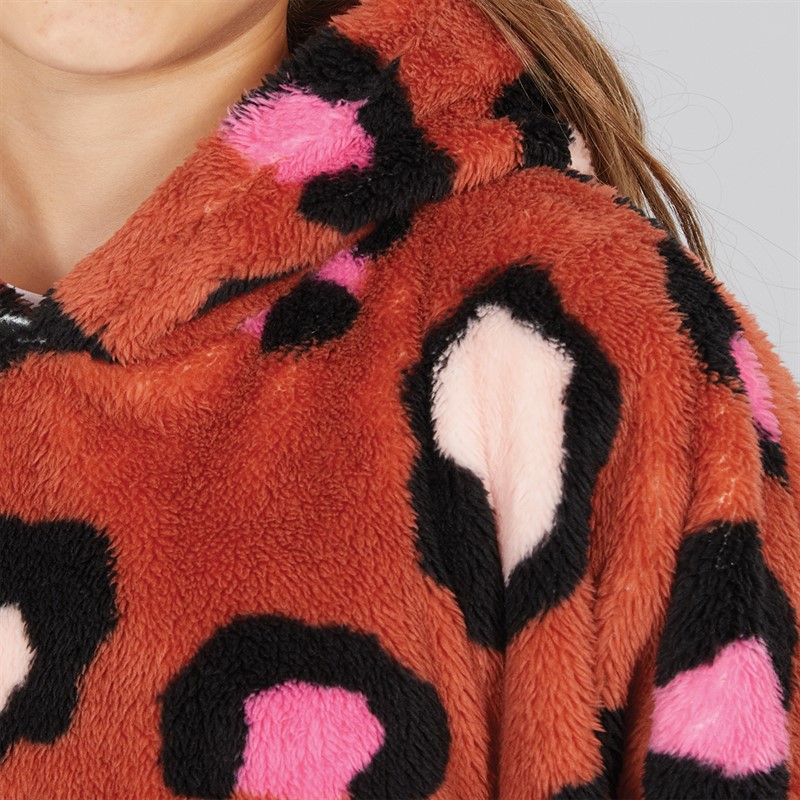 Board Angels Girls Oversized Blanket Hoodie Leopard