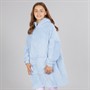 Board Angels Girls Oversized Bow Blanket Hoodie Blue