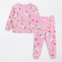Board Angels Infant Girls Unicorn Snuggle Fleece Twosie Set Pink