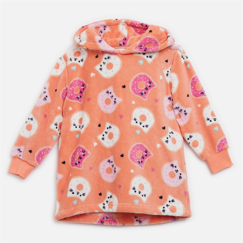 Board Angels Infant Girls Blanket Hoodie Orange Multi