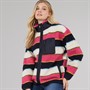 Board Angels Womens Striped Borg Zip-Thru Fleece Multi