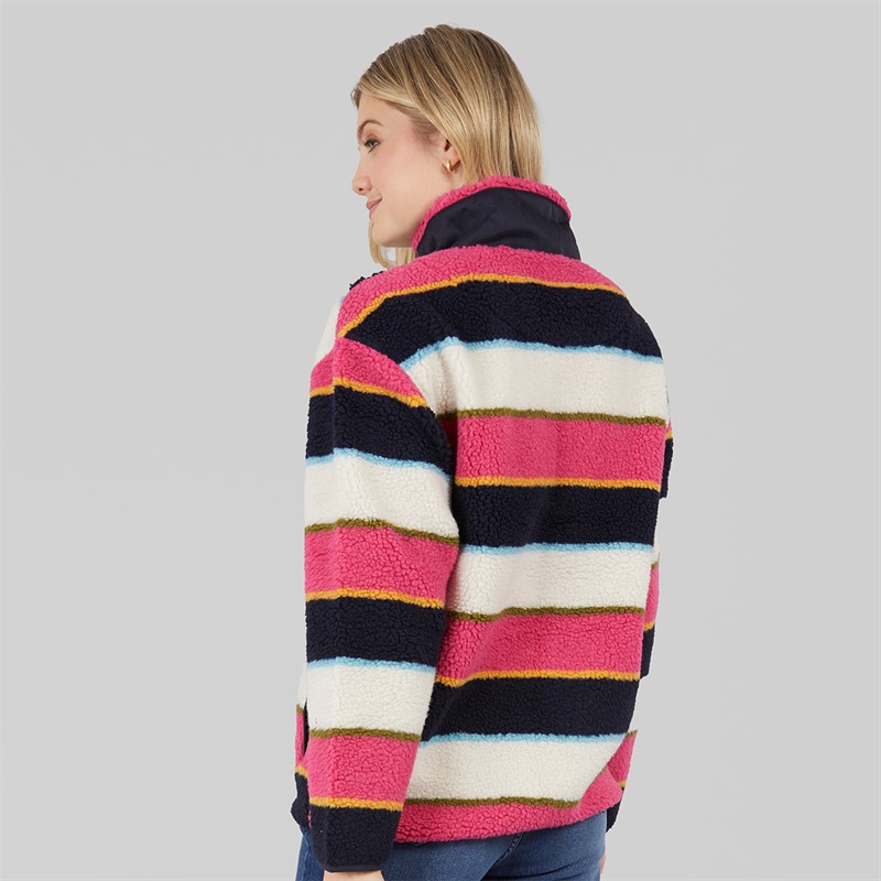 Board Angels Womens Striped Borg Zip-Thru Fleece Multi