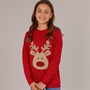 Board Angels Girls Rudolf Christmas Jumper Red