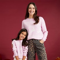 Board Angels Womens Fairisle Mini Me Christmas Jumper Pink Multi