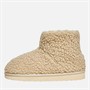 Board Angels Womens Teddy Borg Fleece Bootie Slippers Cream