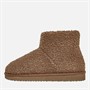 Board Angels Womens Teddy Borg Fleece Bootie Slippers Mink
