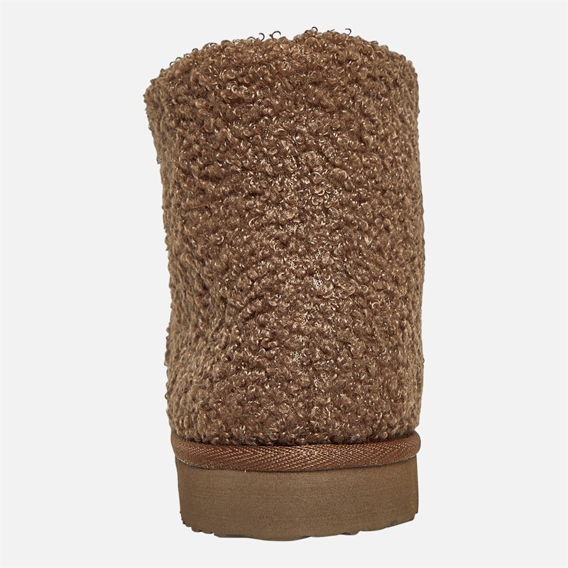 Board Angels Womens Teddy Borg Fleece Bootie Slippers Mink