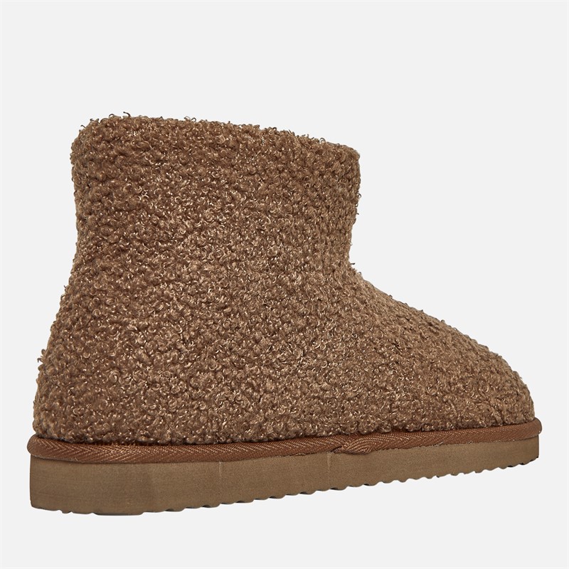 Board Angels Womens Teddy Borg Fleece Bootie Slippers Mink