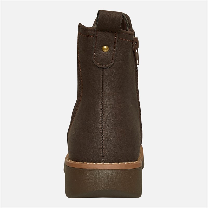 Board Angels Womens Ella Wedge Chelsea Boots Brown