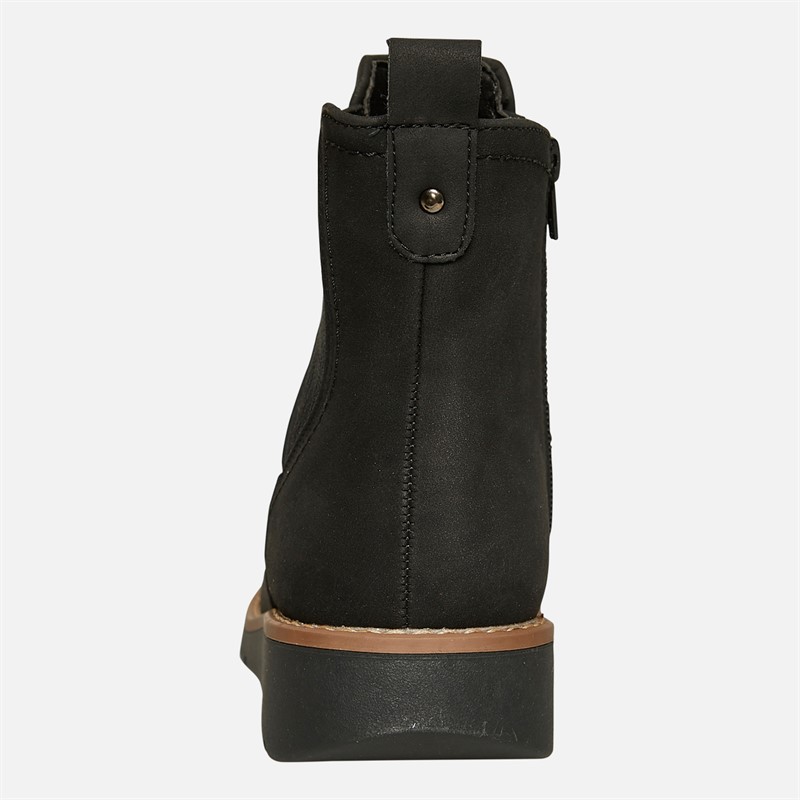 Board Angels Womens Ella Wedge Chelsea Boots Black