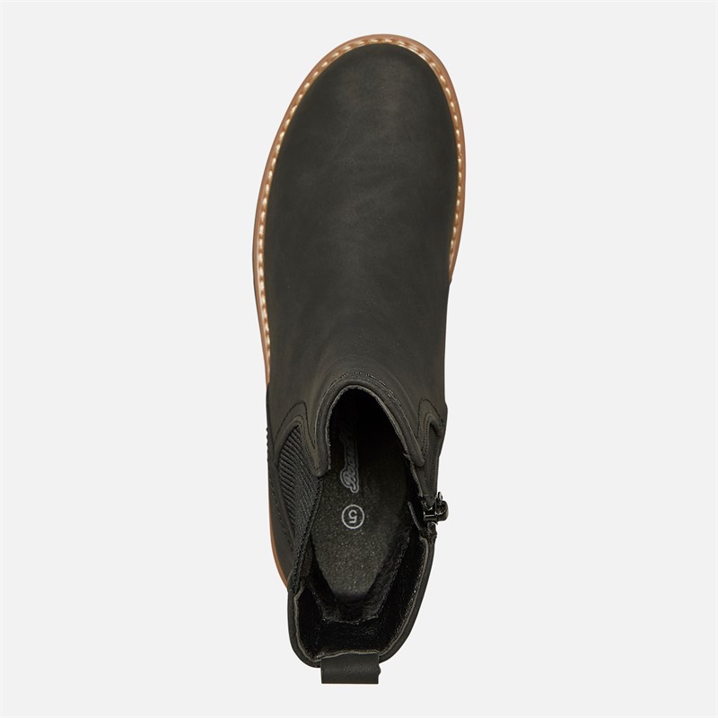 Board Angels Womens Ella Wedge Chelsea Boots Black