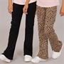 Board Angels Girls Two Pack Ribbed Flared Leggings Black/Leopard