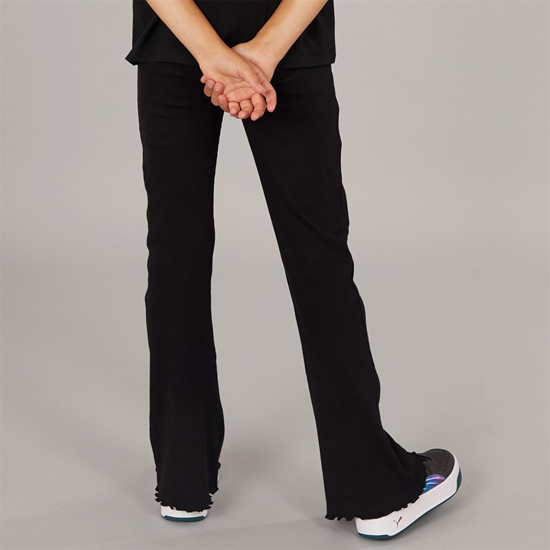 Board Angels Girls Two Pack Ribbed Flared Leggings Black