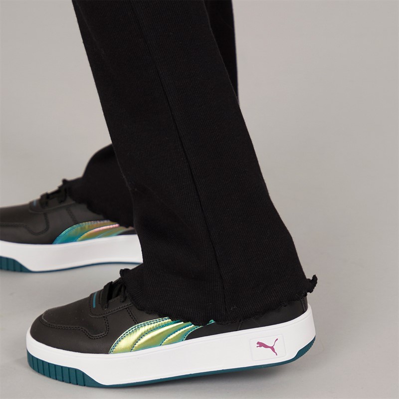 Board Angels Girls Two Pack Ribbed Flared Leggings Black