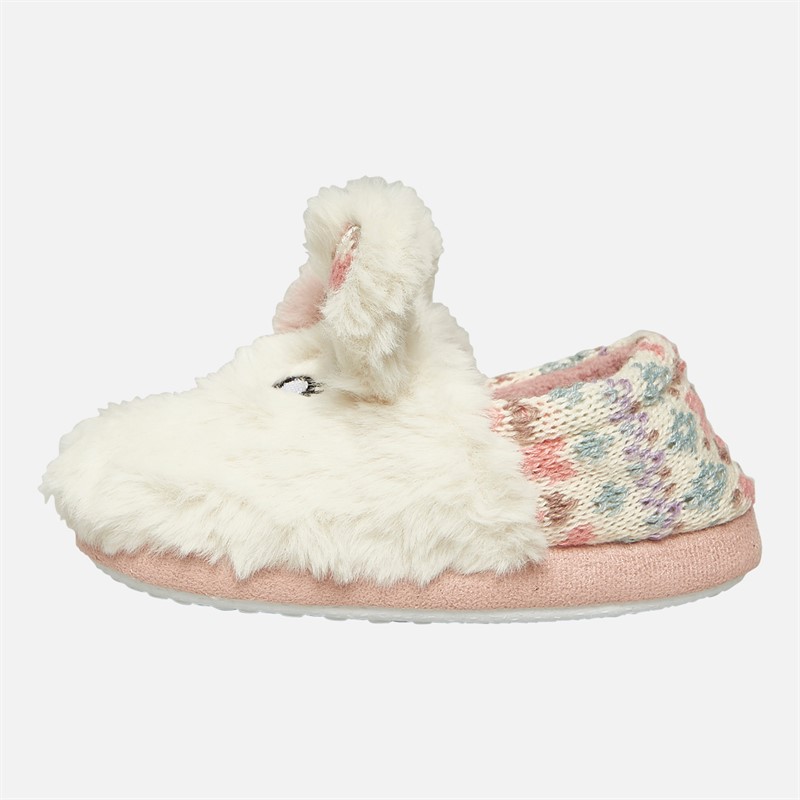 Board Angels Girls Alpaca Mule Slippers Cream/Multi
