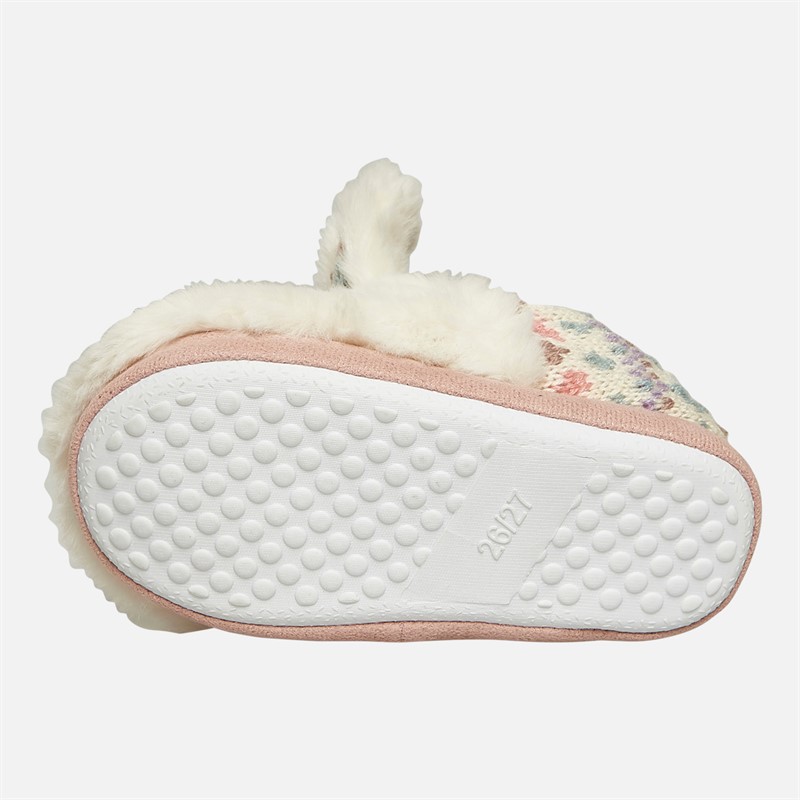 Board Angels Girls Alpaca Mule Slippers Cream/Multi