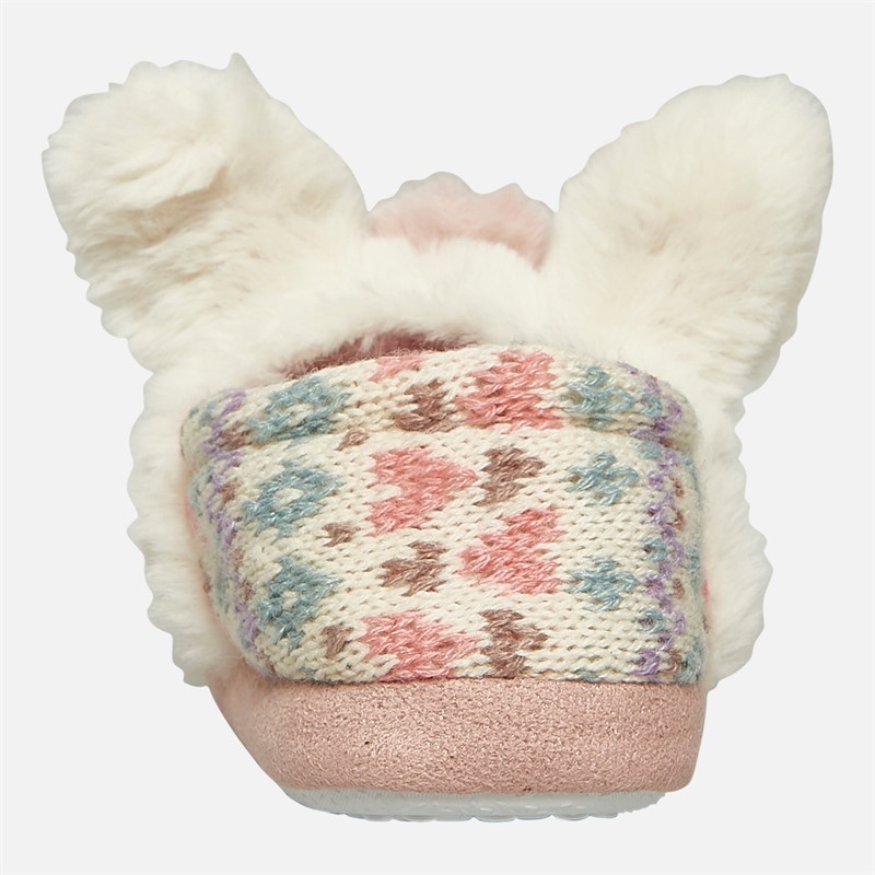 Board Angels Girls Alpaca Mule Slippers Cream/Multi