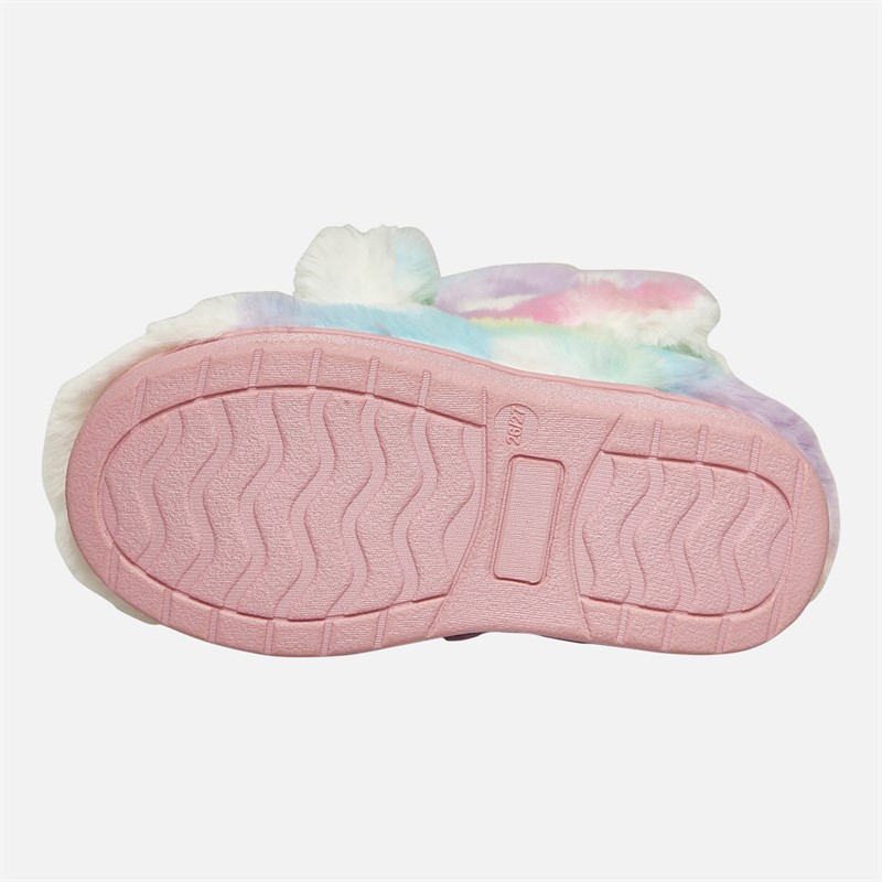 Board Angels Girls Unicorn Bootie Slippers White/Multi