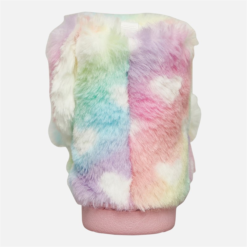 Board Angels Girls Unicorn Bootie Slippers White/Multi