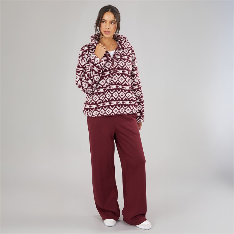 Board Angels Womens Open Hem Joggers Burgundy