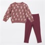 Board Angels Girls Sweatshirt And Leggings Set Pink/Burgundy