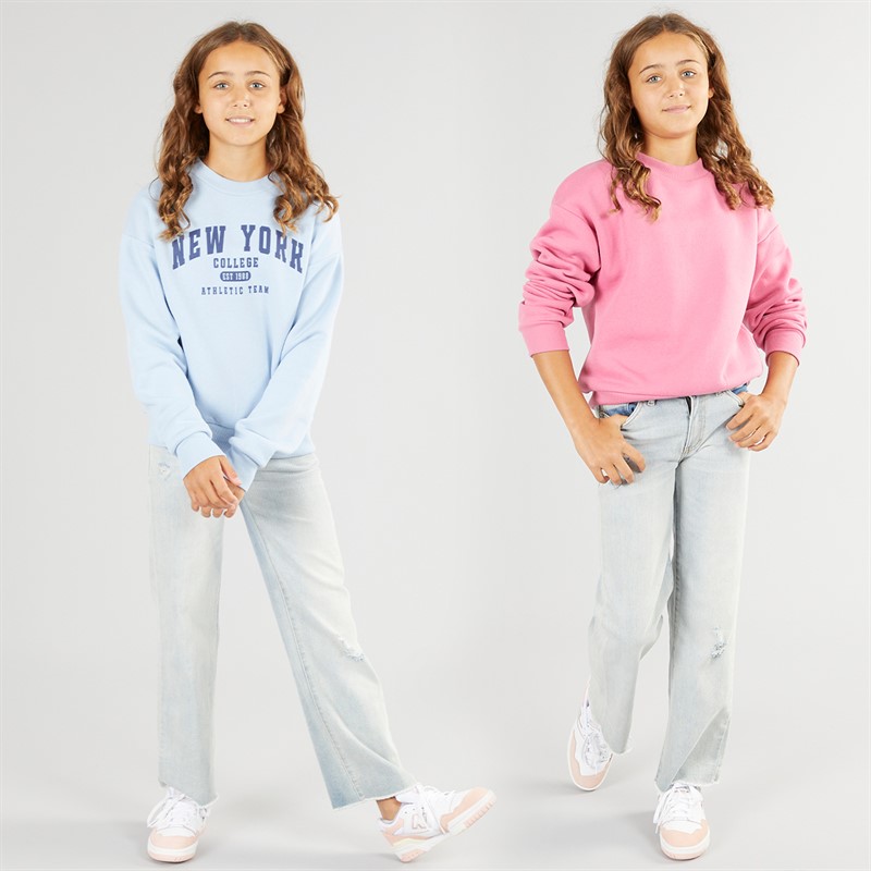 Board Angels Girls Collegiate Two Pack Sweatshirts Blue/Pink
