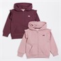 Board Angels Girls Two Pack Zip Through Hoodies Plum/Pink