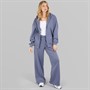 Board Angels Womens Oversized Zip Through Hoodie And Wide Leg Joggers Tracksuit Dusty Blue