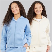 Board Angels Girls Two Pack Zip Through Hoodies Baby Blue/Off White Baby Blue/Off-White