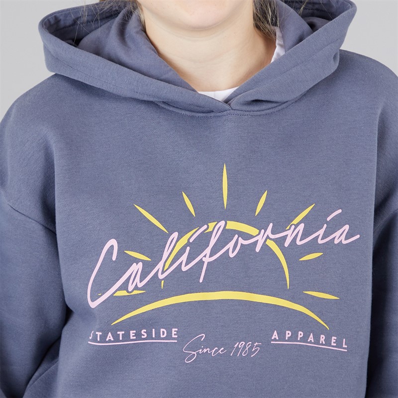 Board Angels Girls Hoodie And Wide Leg Joggers Set Dusty Blue