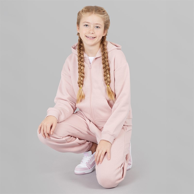 Board Angels Girls Zip Through Hoodie And Joggers Set Baby Pink