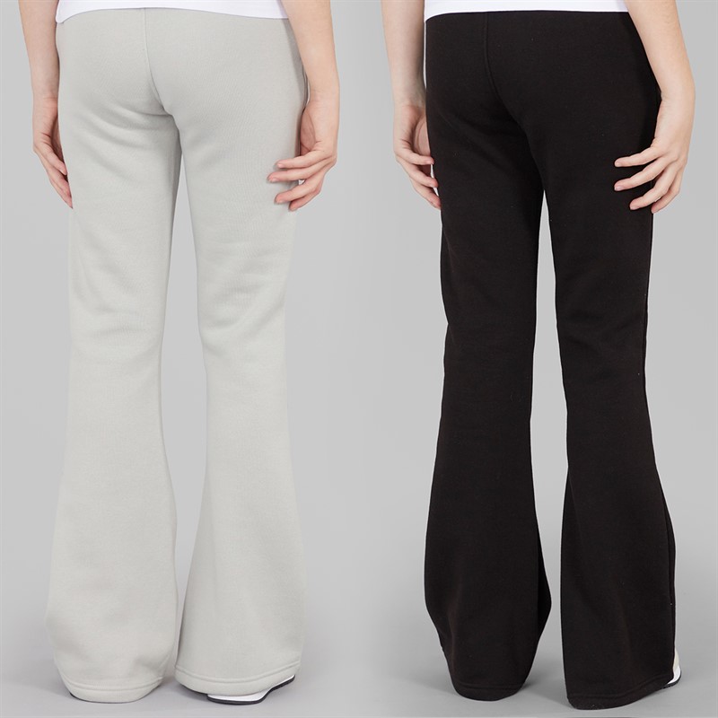 Board Angels Girls Two Pack Flared Joggers Light Grey/Black Lt Grey/Black