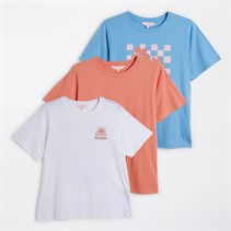 Board Angels Womens Three Pack Printed T-Shirts Multi