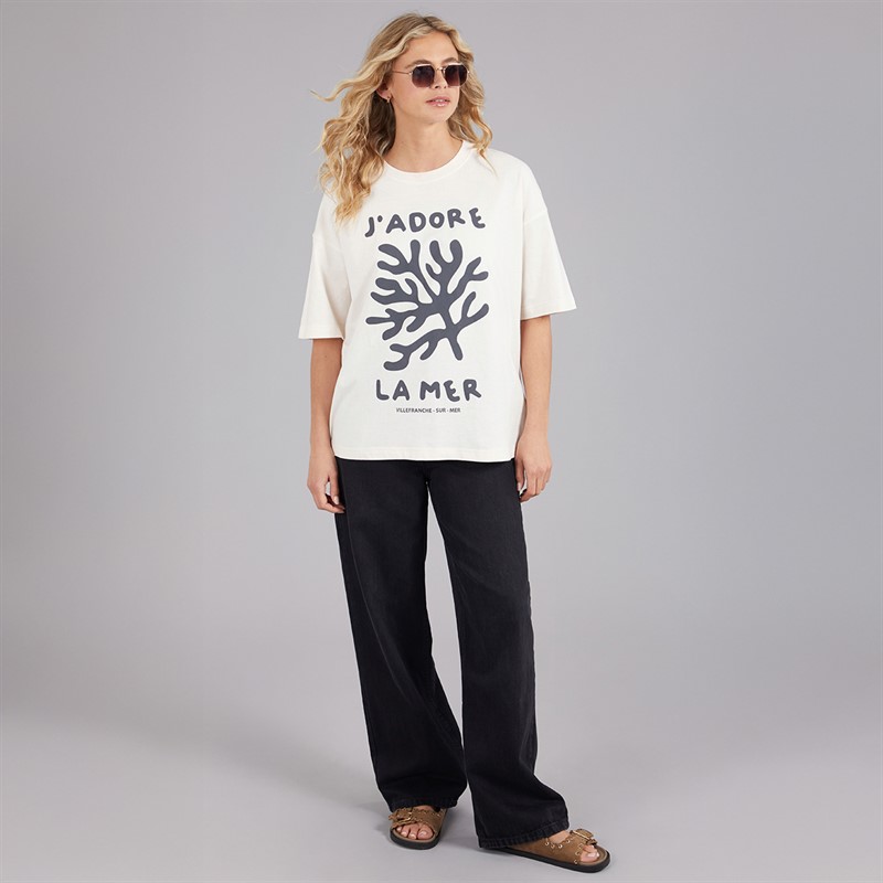 Board Angels Womens Oversized T-Shirt Ecru