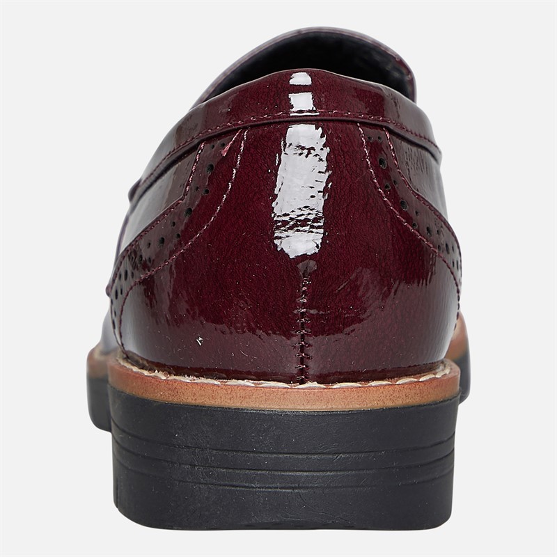 Board Angels Womens Dianne Loafers Burgundy Patent