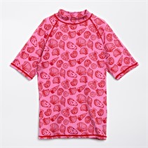 Board Angels Girls Rash Vest Red/Pink Print Red / Pink Print